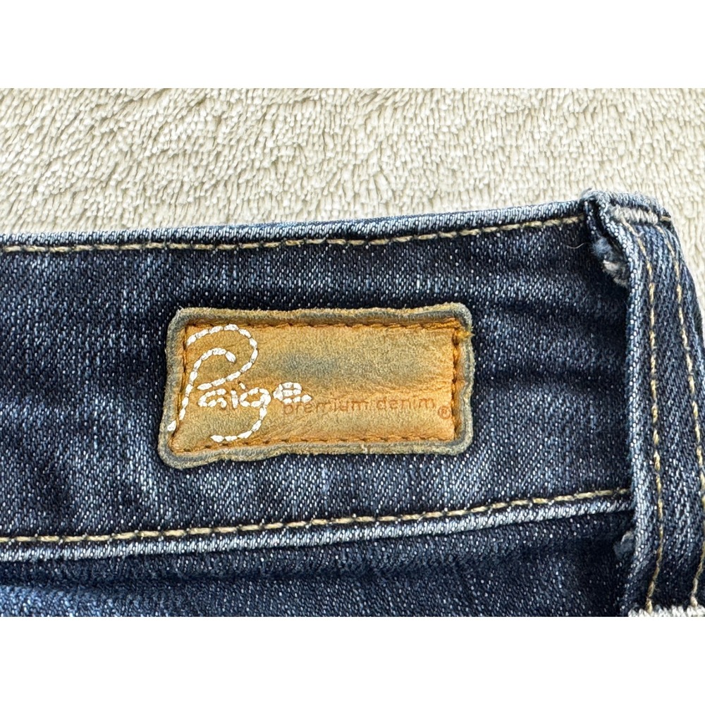 Paige Womens Rising Glen Bootcut Dark Wash Blue Jeans 28 Meas: 28x32.5 - Picture 3 of 7